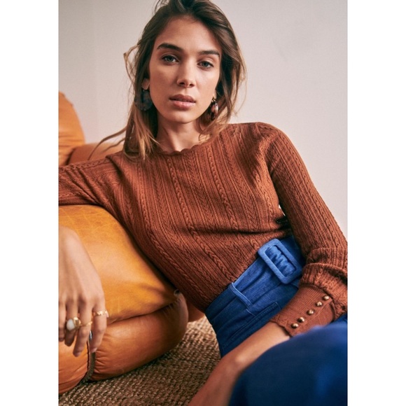 Sezane Ornella Jumper XS Hazelnut - Wool Sweater - Picture 2 of 14
